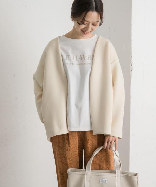 「URBAN RESEARCH DOORS」 ノーカラージャケット MEDIUM ベージュ系その他 レディース_画像3