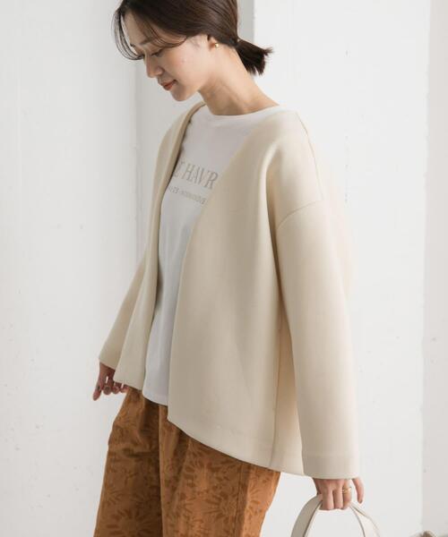「URBAN RESEARCH DOORS」 ノーカラージャケット MEDIUM ベージュ系その他 レディース_画像5