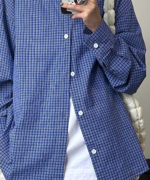 「FreeZone」 長袖シャツ F ブルー レディース_画像8