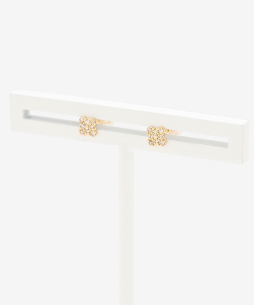 ピアス K18 イエローゴールド ダイヤモンド クローバー ピアス BLOOM/ブルーム レディースの画像