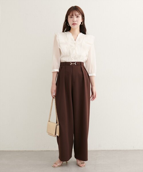 「natural couture」 7分袖ブラウス FREE グレー レディース_画像5