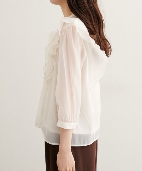 「natural couture」 7分袖ブラウス FREE グレー レディース_画像7