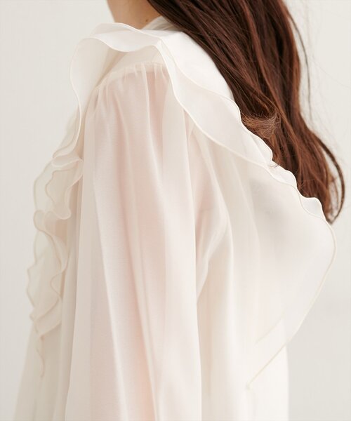 「natural couture」 7分袖ブラウス FREE グレー レディース_画像8
