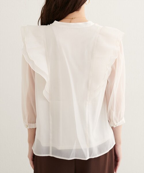 「natural couture」 7分袖ブラウス FREE グレー レディース_画像9