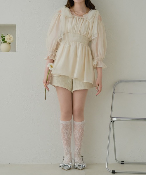 「Ambre Neige」 7分袖ブラウス FREE グレー レディース_画像3
