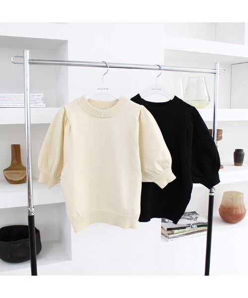 「MODE ROBE」 半袖ニット FREE アイボリー レディース_画像2