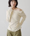 tシャツ 「無地&レース」ボタンオフショルカッ...の詳細画像2