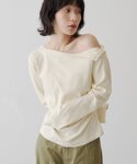 tシャツ 「無地&レース」ボタンオフショルカッ...の詳細画像3