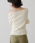 tシャツ 「無地&レース」ボタンオフショルカッ...の詳細画像4