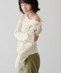 tシャツ 「無地&レース」ボタンオフショルカッ...の詳細画像1