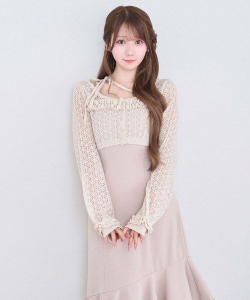 Rose Muse（ロゼミューズ） ワンピース Lace knitting cardigan set