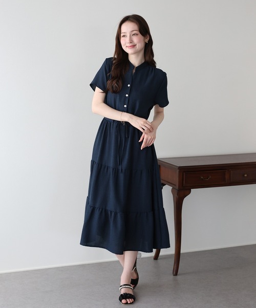 BLESS N°36 半袖 コットンワンピースネイビーS BLESS N°36 半袖 コットンワンピースネイビーS BLESS N°36 半袖