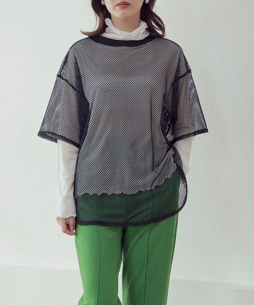 tシャツ M2385 メッシュ＆ワッフルプルオーバー レディース M2385 メッシュ&ワッフルプルオーバー(M ホワイト): トップス