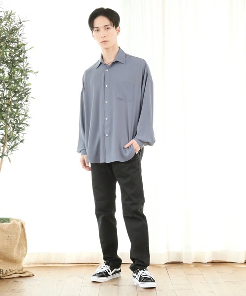 TopIsm シャツ オーバーサイズ ドロップショルダー とろみ