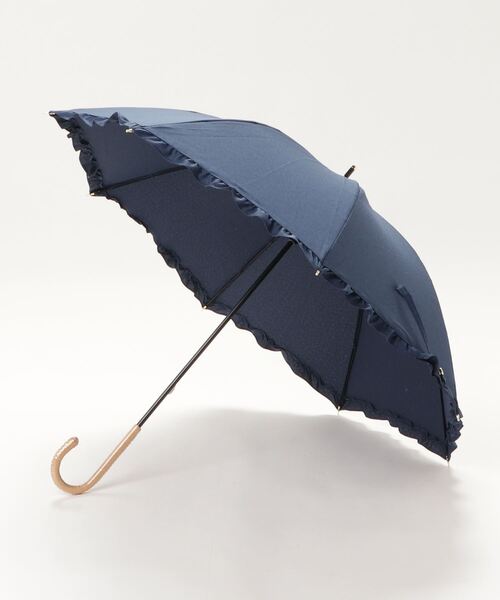 SETUP7 傘 「SETUP7」シャンブレーフリルショート 晴雨兼用 日傘