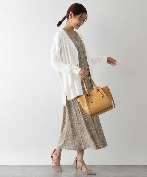 カーディガン 「洗える」ウォッシャブルスムースカーディガン レディース human woman カーディガン ウォッシャブルミルドジャージー