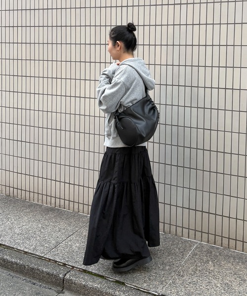 スカート 「TALL/2Tサイズあり」ドロストナイロンティアードスカートの画像