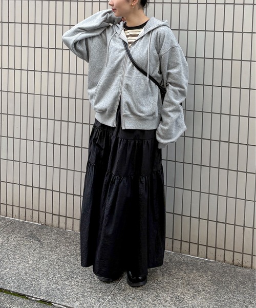 スカート 「TALL/2Tサイズあり」ドロストナイロンティアードスカートの画像