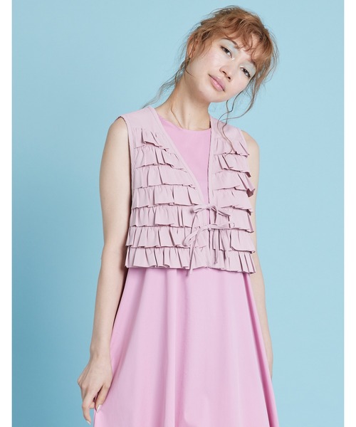 ベスト ジレ Frill vest レディース