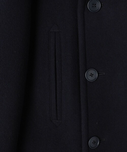コート ピーコート BATEAUX DE SHIPS: ウール メルトン ロングPコート アウター HERRINGBONE RIVER CHESTERFIELD COAT【ヘリンボーンリバーチェスターフィールドコート】 N5995747566(38500円)