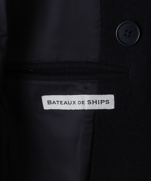 コート ピーコート BATEAUX DE SHIPS: ウール メルトン ロングPコート アウター HERRINGBONE RIVER CHESTERFIELD COAT【ヘリンボーンリバーチェスターフィールドコート】 N5995747566(38500円)
