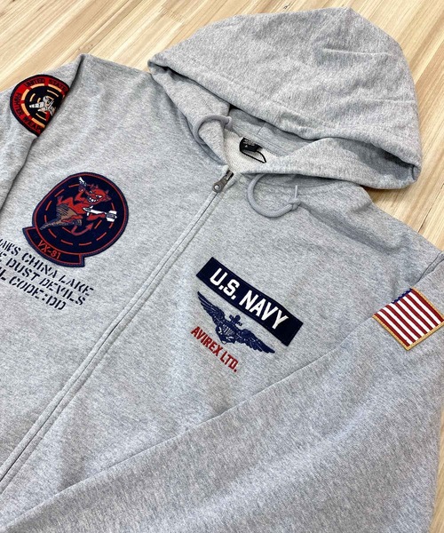AVIREX（アヴィレックス） パーカー LONG SLEEVE ZIP PARKA DUST