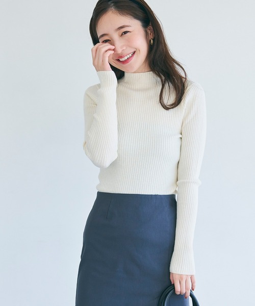 美品DAMA collection ボトルネックセーター アイボリー3 楽天市場】ニット レディース トップス 長袖 クルーネック