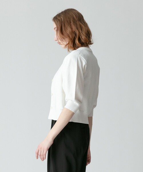 美品【allureville】ギマコットンハーフパフスリーブカーディガン 2 ギマコットンハーフパフスリーブカーディガン|allureville