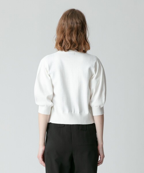 美品【allureville】ギマコットンハーフパフスリーブカーディガン 2 allureville カーディガン ギマコットンハーフパフスリーブ