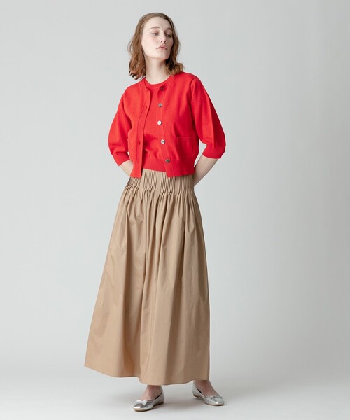 美品【allureville】ギマコットンハーフパフスリーブカーディガン 2 ギマコットンハーフパフスリーブカーディガン|allureville