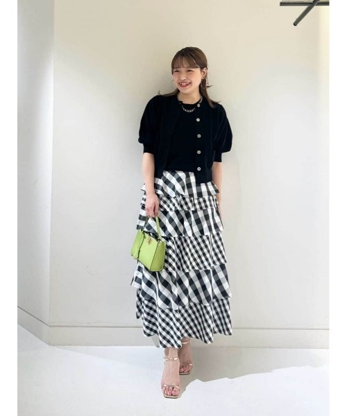 allureville カーディガン ギマコットンハーフパフスリーブ