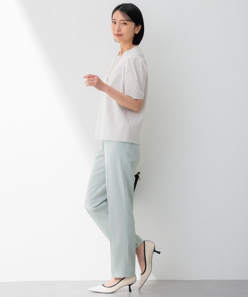 23区 tシャツ 「洗える」スムースデザイン タックディテール