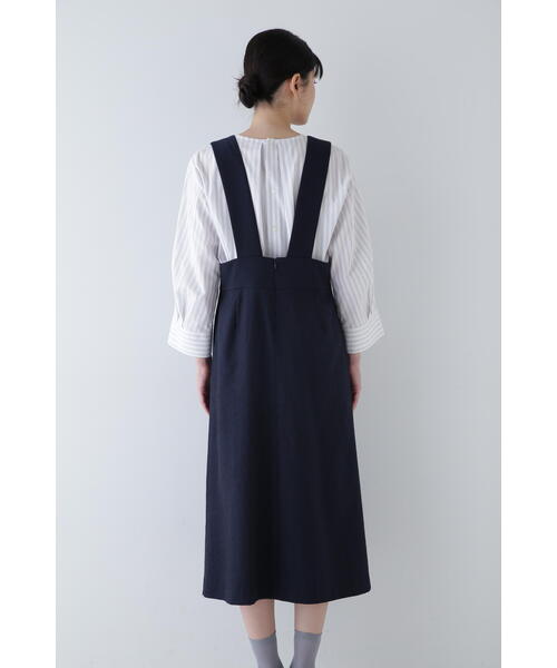ヒューマンウーマン／定価2.8万円 快適ポンチ生地 ワンピースジャンパースカート human woman（ヒューマンウーマン） ジャンパースカート ドビ