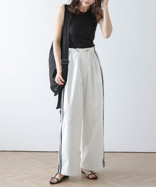 セットアップ ジャケット ＆ ワイドパンツ サイドライン L581 パンツ サイドラインワイドパンツ レディース : ZOZOTOWN Yahoo