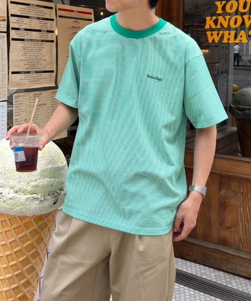 最終値引 完売 Who's making x 19SO sleev border BROKEN BASE tシャツ BrokenBase border S/S tee メンズ