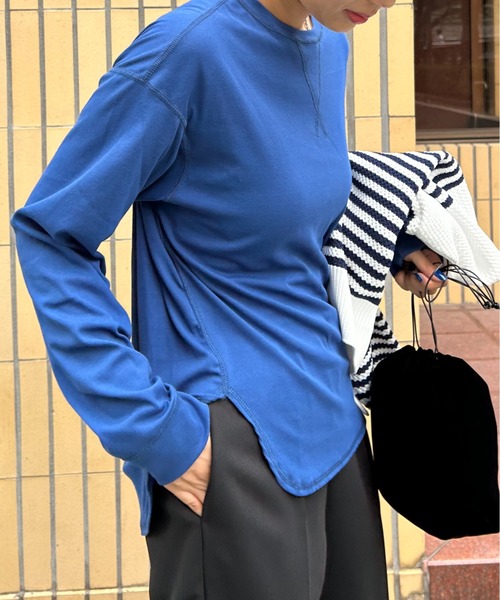 tシャツ ラウンドネックワイドTシャツ-手洗い可- レディース index｜ラウンドネックTシャツ【洗濯機洗い可】 | Rakuten