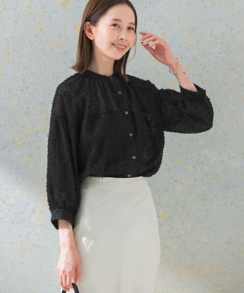 ブラウス シャツ チンツシアーギャザーブラウス レディース