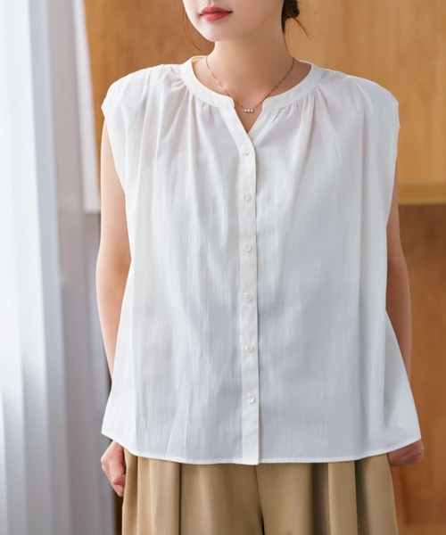 tシャツ バックフレアスキッパーブラウス「低身長・小柄女性」 レディース