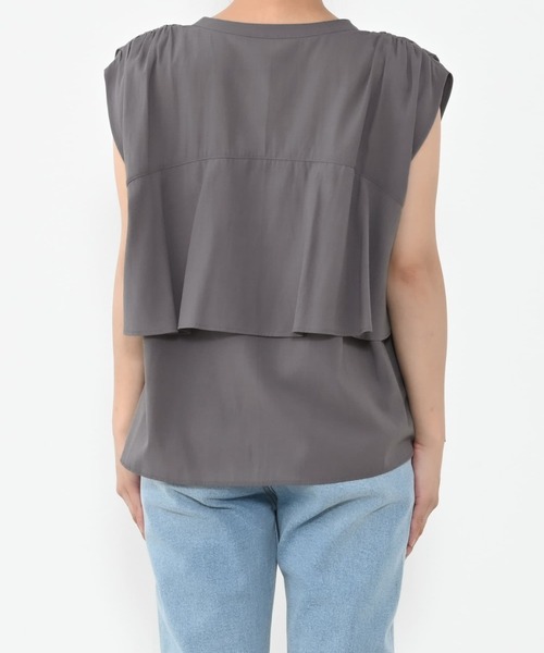 tシャツ バックフレアスキッパーブラウス「低身長・小柄女性