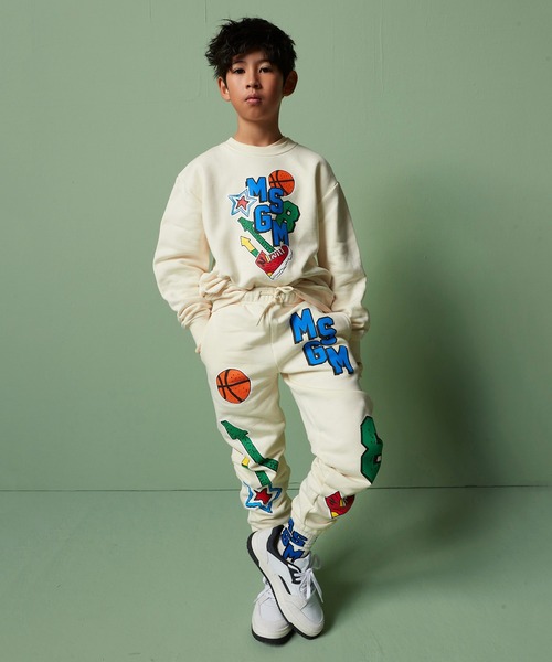 新品　MSGM スエットパンツ　10ans MSGM KIDS パンツ バスケットモチーフ スウェットジョガーパンツ