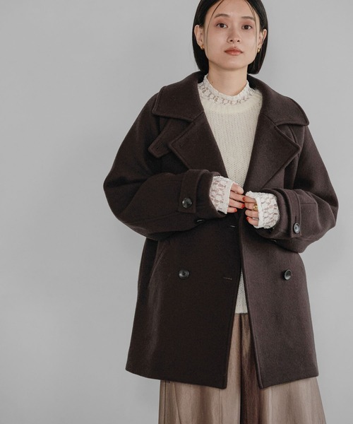 Scye メルトンウール ピーコート 38 美品 Scye メルトン ピーコート 38