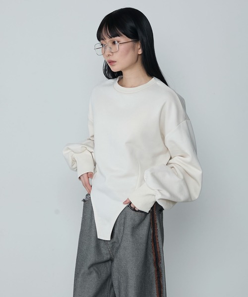 Miss edi Collection レディーストレーナー 襟付きステッチ刺繍トレーナー|ems excite | RETRO GIRL ONLINE