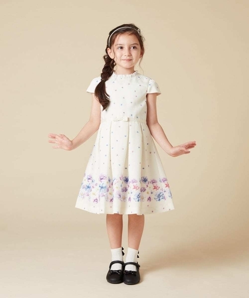 フラワープリントセレモニーワンピース   a.v.v 120cm　入学式 フラワープリントレースワンピース / any FAM KIDS