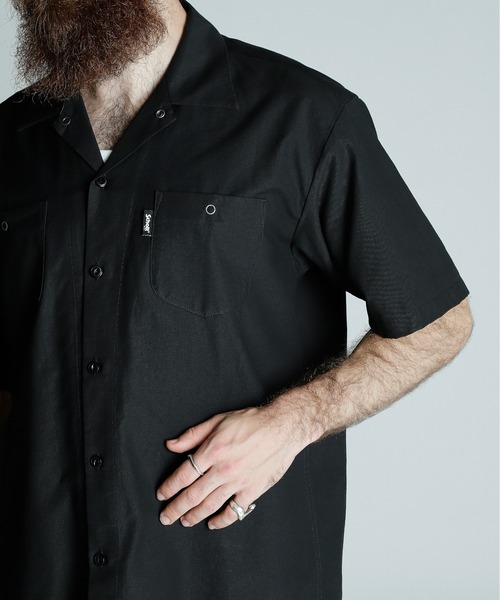 Schott 黒 半袖　ワークシャツ 楽天市場】Schott（ショット） 刺繍 TC ワーク シャツ ローズ