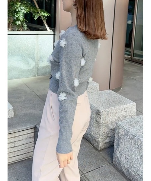 SNIDEL カーディガン フラワーモチーフカーディガン レディース