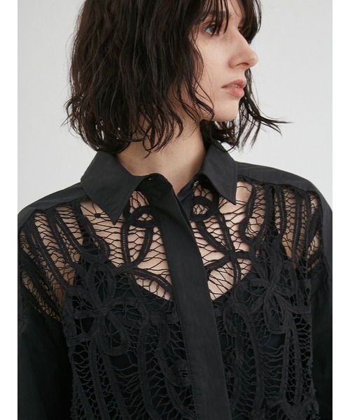 ブラウス シャツ バテンレースドレスシャツ レディース styling/ ブラウス シャツ バテンレースドレスシャツ レディース