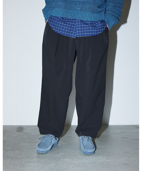 BEAMS メッシュライク 2プリーツ スラックス BEAMS（ビームス）メッシュライク 2プリーツ スラックス（パンツ