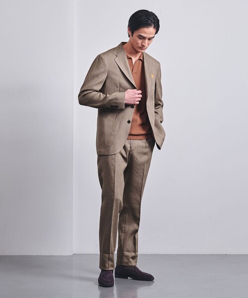 別注仕立て　テーラードジャケット ベージュ ヘリンボーン UNITED ARROWS ジャケット テーラードジャケット ANGELICO