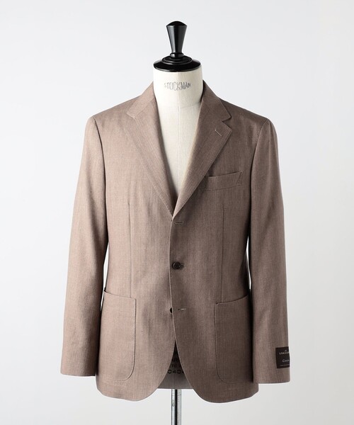 別注仕立て　テーラードジャケット ベージュ ヘリンボーン UNITED ARROWS ジャケット テーラードジャケット ANGELICO
