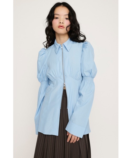 SLY ブラウス SLY ブラウス シャツ FRONT ZIP SH BL フロント ジップ